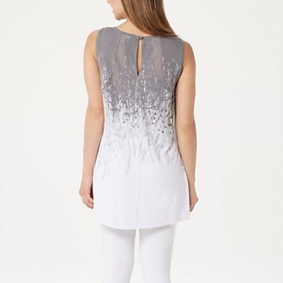 Lisa Rinna Collection Reverse Border Print Tunic - Picture 2 of 4